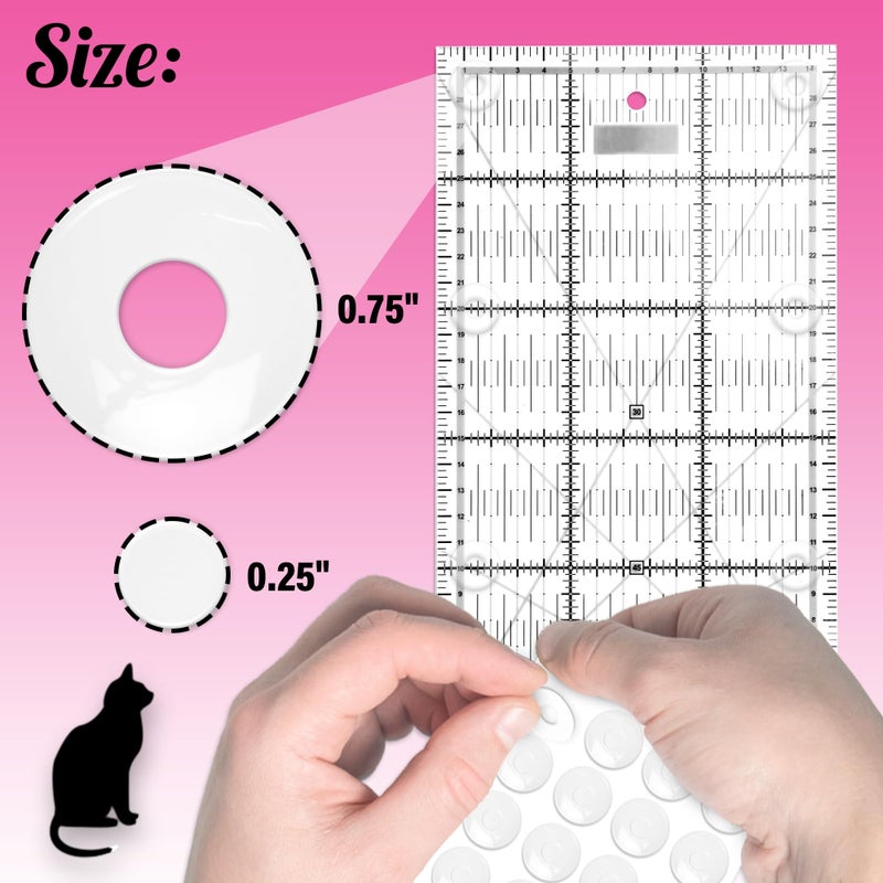 TightGrips Non-Slip Pads for Quilt Templates | Precision Grips for Quilting Supplies | Enhance Accuracy and Stability | Non-Slip Quilting Tools | Complete Set of 48-24 Large & 24 Small Grips - Image 3